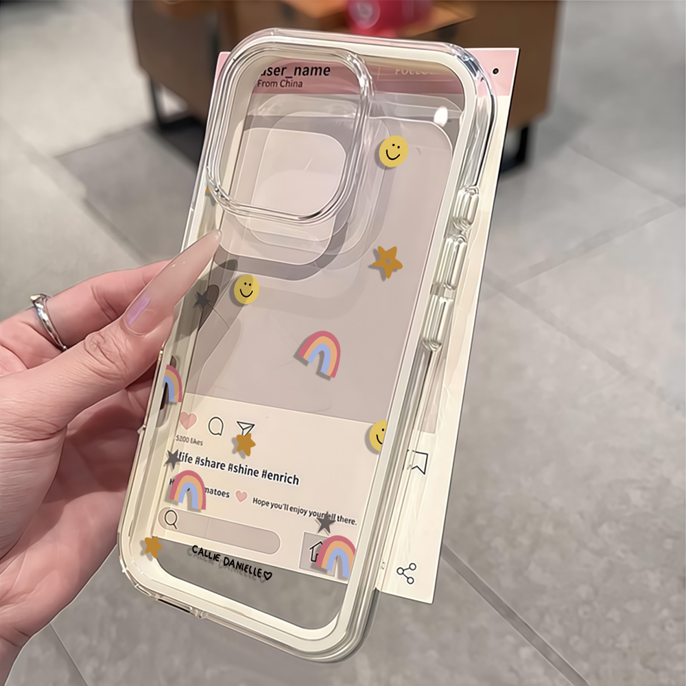 Xo Phone Accessories - Funda Transparente con Diseño de Arcoíris