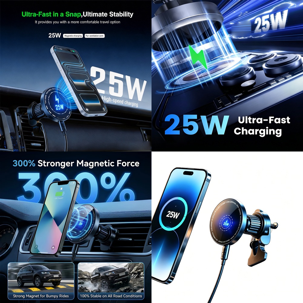 Phone Cooling Fan - Cargador Inalámbrico Magnético de 25W para